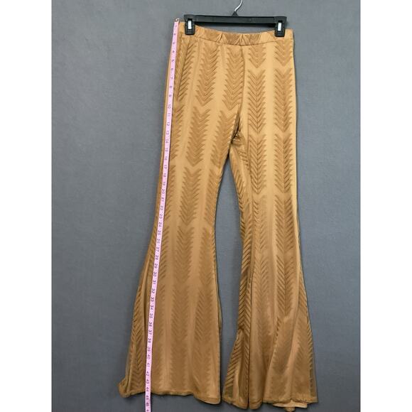 Saints & Hearts Pants Womens Large Flares Boho Chevron Pattern Made in USA Retro - Picture 2 of 8
